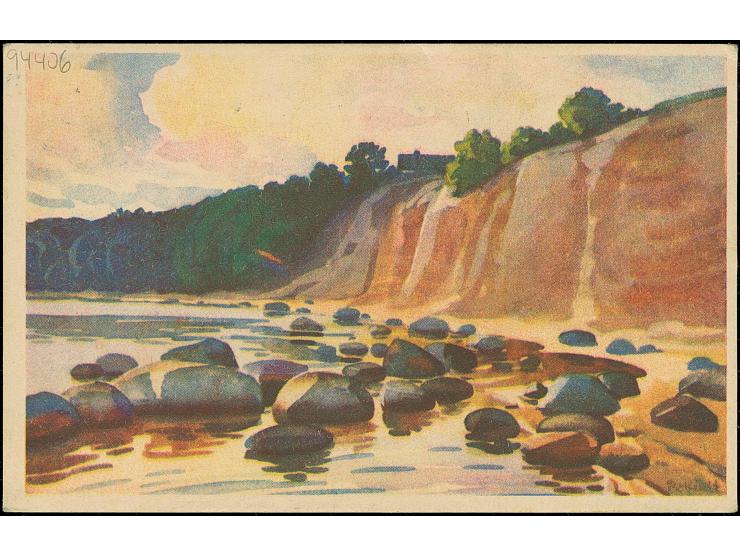 BARFRANKATUR: 1941, "MAKSTUD", blauer L1 mit handschriftlich nebengesetztem “40 kop” auf Postkarte mit nebengesetztem Aufgabe