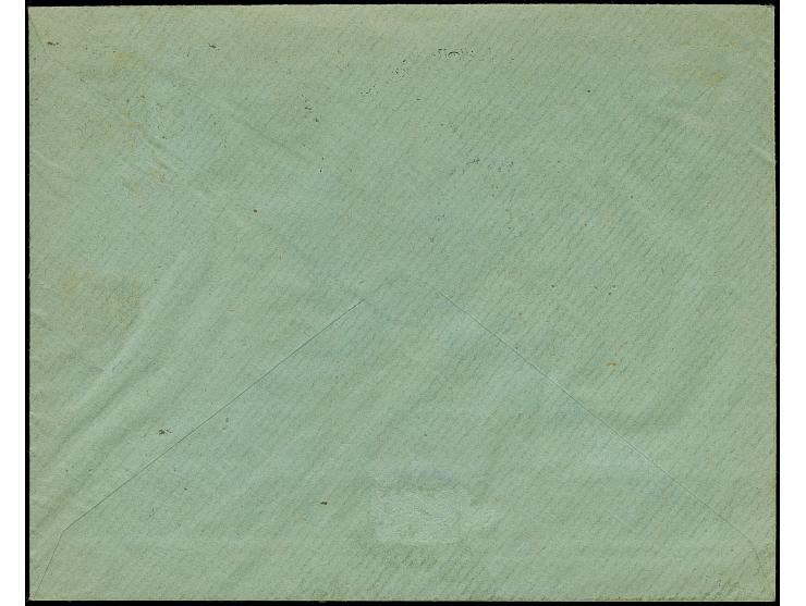 1925, Coat of arms 25 santimi blue, imperforated at bottom with large sheet margin, tied by cds. "RIGA -8.V.28" to registered