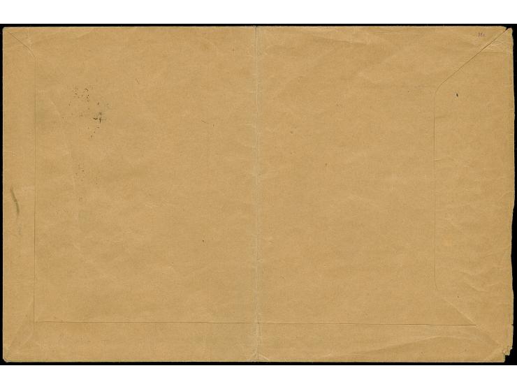 70(k) on 15 kopek with inverted and shifted overprint, with lower sheet margin, tied by cds. "JELGAWA 14 11 19" to "Herrn Ale