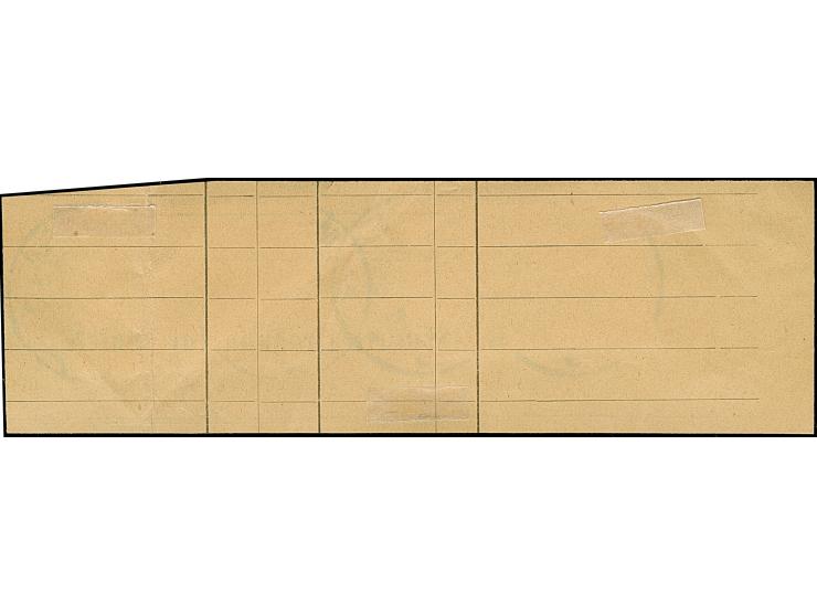 3 R., Mittelstück in Type I, farbfrisch und einwandfrei, zusammen mit 2 R. (etwas fehlerhaft), jeweils sauber gestempelt "MUA