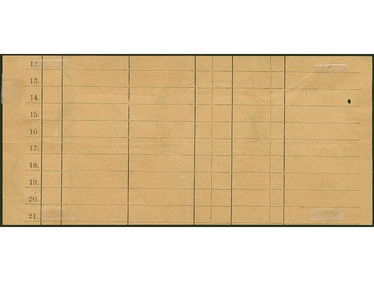 3 R., Mittelstück in Type I, zusammen mit 2 Einzelwerten 2 R. sowie 2½ H. und 7½ H., jeweils sauber gestempelt "MUANSA 8 5 13