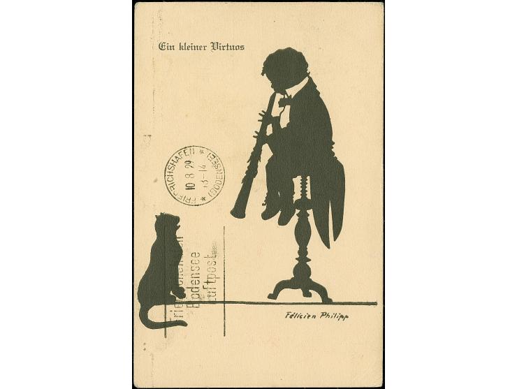 1929, 1. Amerikafahrt, Rückfahrt Lakehurst-Friedrichshafen, Karte mit Sondermarke 2 M. mit Bordpoststempel vom 10.8. und rück