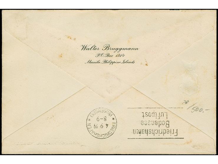 1929, Weltrundfahrt, japanische Post der Etappe Tokio - Friedrichshafen, Vordruckbrief mit rückseitigem Absender “Walter Brug