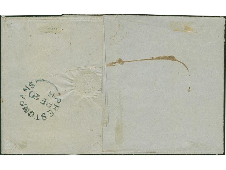 4 Sch. grünoliv und 3 Sch. preußischblau, beide farbfrisch, je voll- meist breitrandig geschnitten, mit sauber aufgesetztem S