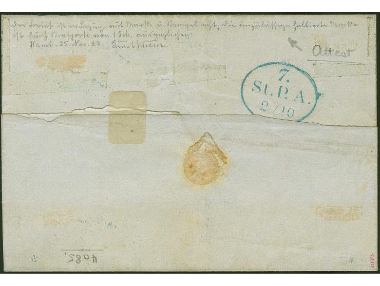 1864/67, 1 Schilling braun, diagonal halbiert, linke obere Hälfte, farbfrisch und normal gezähnt, zwei winzige Alterspünktche