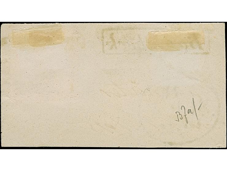 "Barmbeck", Rahmenstempel, klar nebengesetzt auf kleinem Briefstück mit 1864, 1 Sch. braun, mit sauber aufgesetztem Strichste