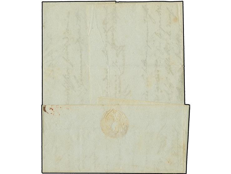 1819, letter sheet from Messina to Palermo, endorsed "con Staffettiglia" and taxed upon arrival with "8" Grana; adjacent cont