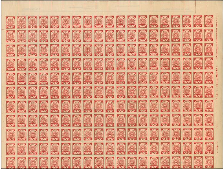 1919, Ear of corn 10 kopek red, imperforated, complete sheet on map P16 Schönberg, mint never hinged, minor edge wrinkles, ot