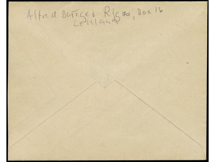 2 rubel with red-orange overprint with additional franking, tied by cds. "RIGA 20 1 21" to cover addressed to Berlin, fine