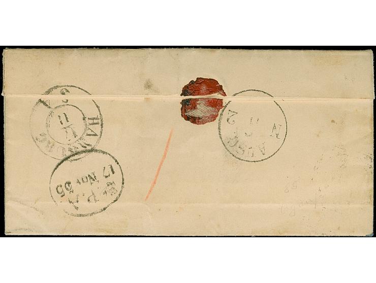 1857, "HAM &amp; HORN", Langstempel, sauber abgeschlagen auf komplettem, unbezahltem kleinen Faltbrief von Hamm nach Neuruppi