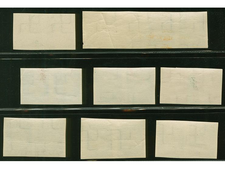 1940, Coat of arms, archival proofs, 1-3, 7-30 santimi and 50 santimi and 1 l., each as imperforated, horizontal proof, mint 