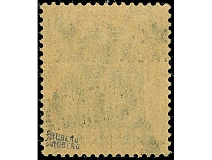 1920, Germania mit lebhaftlilagrauem Netzunterdruck, 1 Mark auf 30 Pfennig, Spitzen nach oben, mit Aufdruckfehler von Feld 85