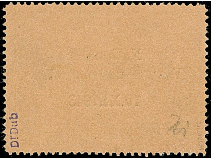 1943, Verwaltungsausschuss 10 Lire, Aufdruckfeld 39, postfrisch, tadellos, sign. Dub sowie Fotoattest El Majdoub BPP (2026)