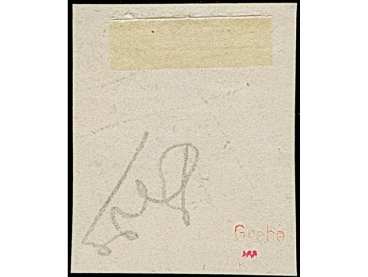 1 Sch. braun, allseits breitrandig mit kreuzweise aufgesetzten Strichstempel. Tadellos. Fotoattest Dr. Mozek BPP (2026)