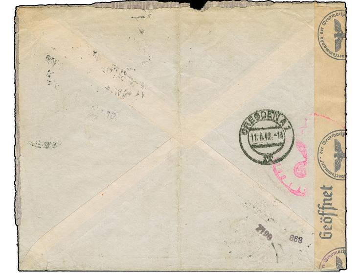 1941, König Peter II. 5,50 Dinar, waagerechtes Paar, sauber mit Stempel “BEOGRAD -6.VI,41” auf doppelt schwerem R-Brief mit Z