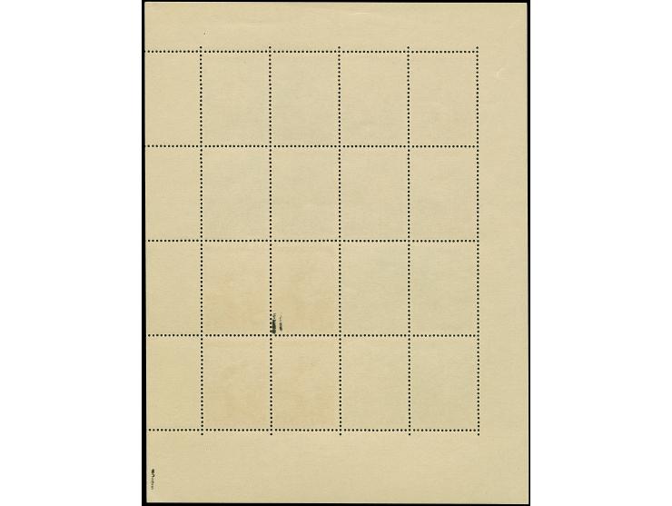 1942, Für die Armen 2-20 Dinar, kompletter Kleinbogen, im Herzstück jede Marke mit Stecherzeichen, postfrisch, tadellos, sign