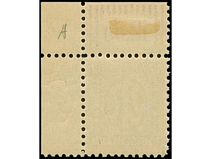 1945, Deutscher Druck, 12 Pfg., gez. 11, rechte obere Bogenecke mit roter, dreistelliger Bogenzählnummer “635”, postfrisch, n