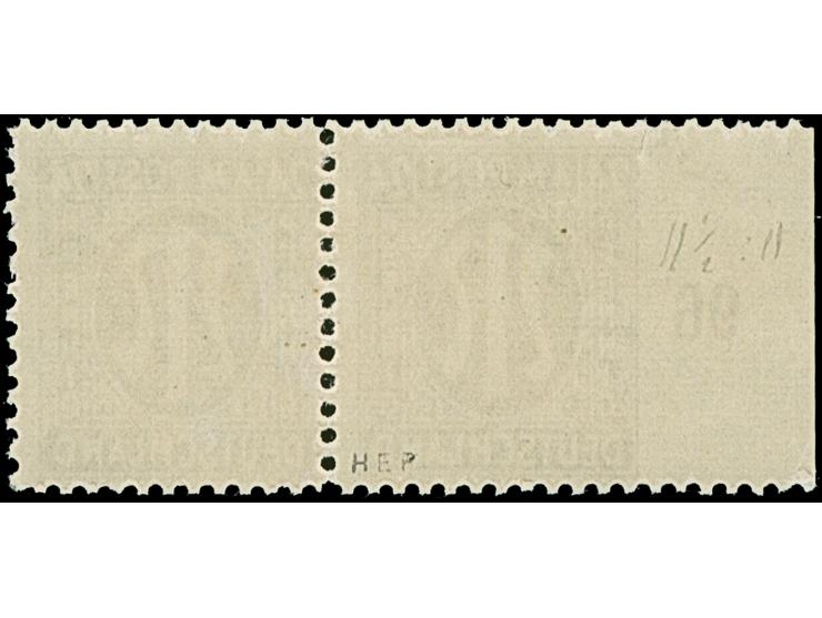 1945, Deutscher Druck, 24 Pfg., gez. 11½:11, waagerechtes Paar vom linken Bogenrand, die linke Marke links ungezähnt, postfri