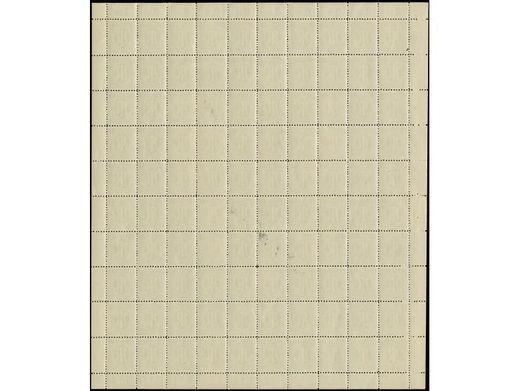 1945, Deutscher Druck, 1 Pfg., gez. 11:11½, kompletter Bogen mit handschriftlicher, roter Bogenzähl