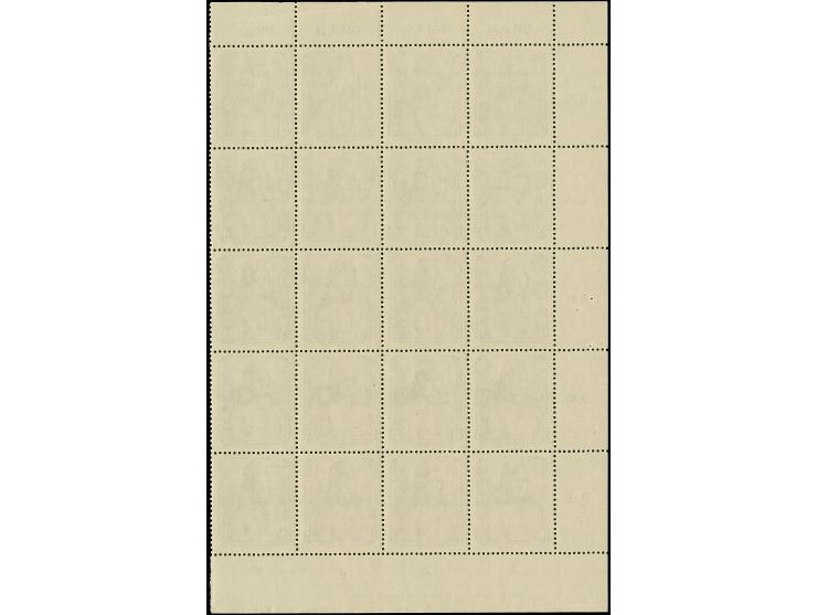 1956, Gemälde 15 Pfg., 20er-Block mit Seiten- Ober- und Unterrand, mit vollem Druckvermerk “VEB Graphische Werkstätten Leipzi