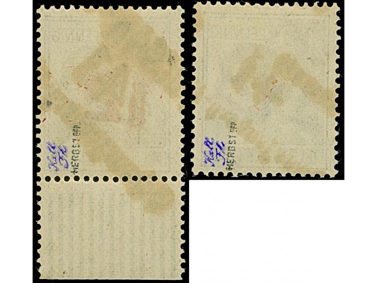 “41/Schwarzenberg-Neuwelt” auf 12 Pfg., 2 Werte mit zusätzlichem roten bzw. violetten Aufdruck “12”, ersteres vomUnterrand, p