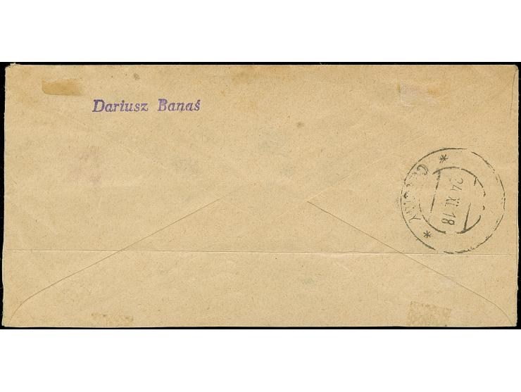 OLKUSZ: Austrian Fieldpost stamps 1, 6, and 12h. each with overprint “Polska Poczta Olkusz”, tied by cds “OLKUSZ 16.XI.18” to