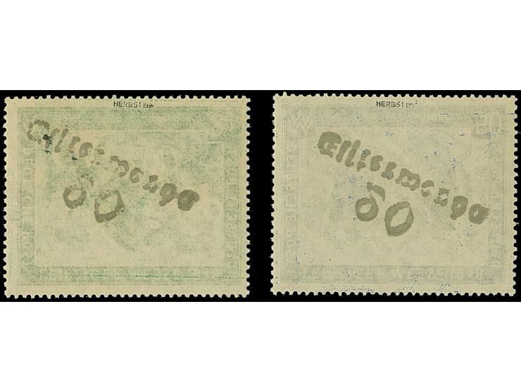 “20/Elsterwerda” auf Leipziger Messe 50 und 84 Pfg., postfrisch, als Probedrucke signiert Dr. Herbst BPP