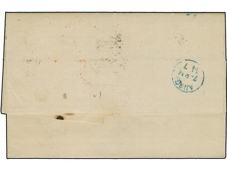 1866, Coat of Arms 1 k. black/orange yellow, 3 k. black/green and 10 k. reddish brown/blue, fresh colours, neatly tied by Pol