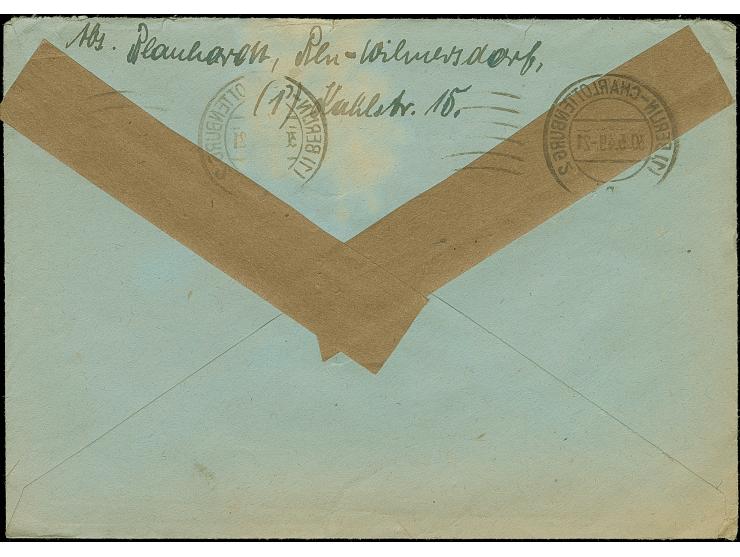 1949, Rotaufdruck 80 Pfg. mit Stempel “BERLIN-CHARLOTTENBURG 30.5.49” als portogerechte Einzelfrankatur auf Brief der 2. Gewi