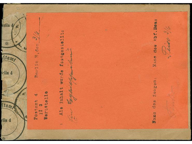 1947, Leipziger Frühjahrsmesse 75 Pfg., zwei Einzelmarken mit Stempel “PLÖN 29.5.48” auf Wertbrief über 500 M. nach Berlin NO