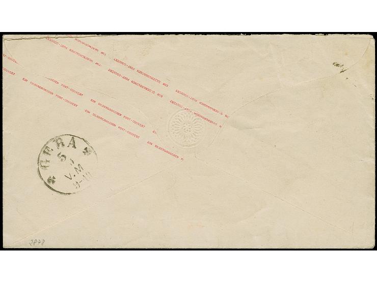 "Bürgel" handschriftlicher Aufgabevermerk auf Ganzsachenumschlag 1 Sgr. mit Federkreuzentwertung, nach Gera, mit Ankunftsstem