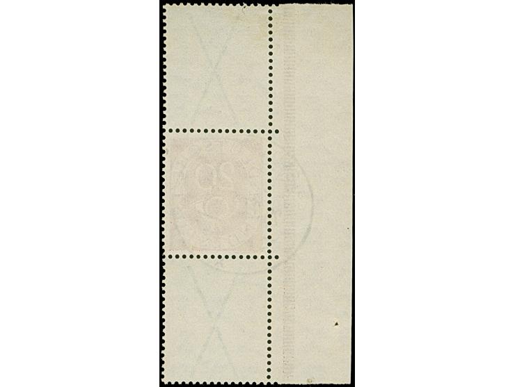 Posthorn X+20+X vom linken Bogenrand, sauber gestempelt "STUTTGART 28.2.52", einwandfrei, Fotoattest A.Schlegel BPP (2024)&nb