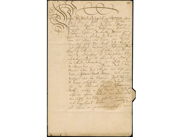 Friedrich August I., Kurfürst von Sachsen, seit 1697 auch König von Polen und Großfürst von Litauen, eigenhändige Unterschrif