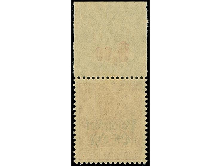 1918, Germania 10 Pfg. dunkerot (dunkelzinnoberrot quarzend), Plattendruck-Oberrandstück, postfrisch, tadellos, unsigniert, s