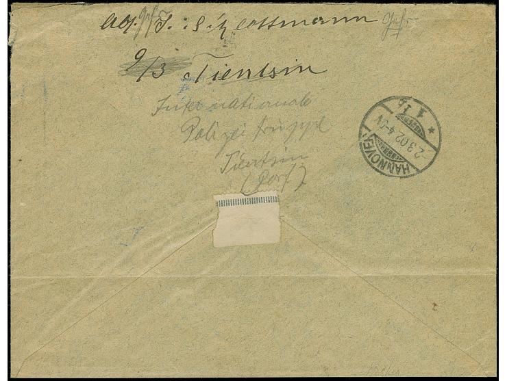 PETSCHILI: Germania 3 Pfg. dunkelorangebraun, zwei Einzelwerte zusammen mit Germania 2 Pfg. grau, farbfrisch und bis auf den 