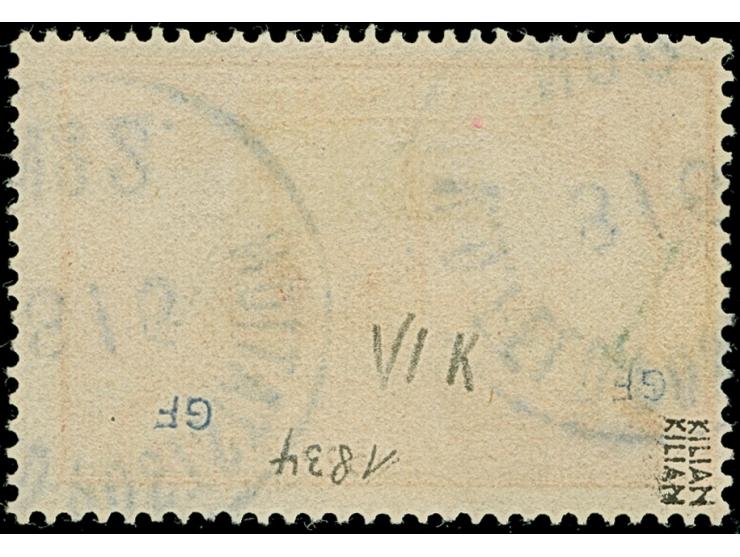 PETSCHILI: Kiaoutschou 1 M. rot, farbfrisch und gut gezähnt, sauber mit EKr. “K.D. FELD-POSTSTATION No 2 8/6” entwertet, tade