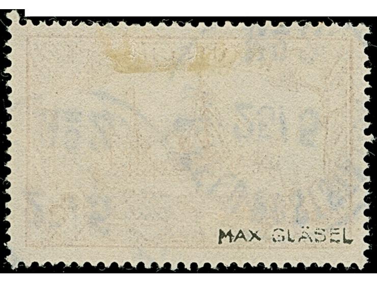 PETSCHILI: Kiaoutschou 3 M. violettschwarz, farbfrisch, teils gering unregelmäßig gezähnt, sauber mit EKr. “K.D. FELD-POSTSTA