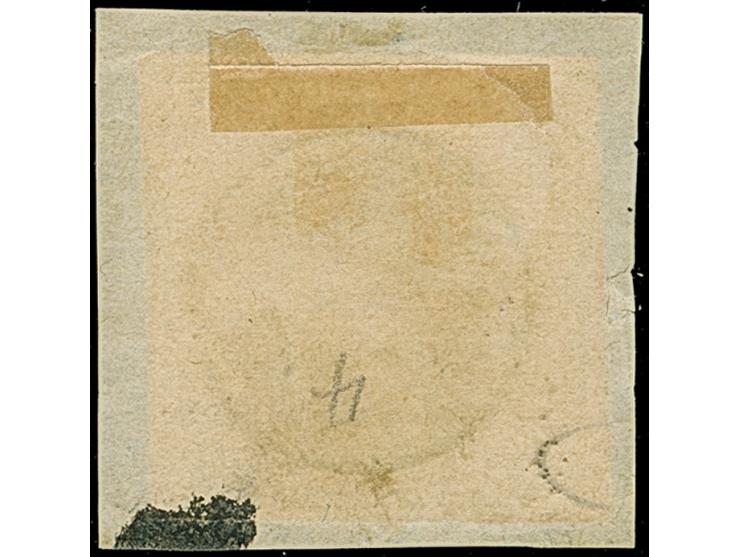 BACKNANG, der stumme Siebstempel, zentrisch und klar abgeschlagen auf 3 Kr. auf gelb, allseits breitrandig, auf kleine Briefs