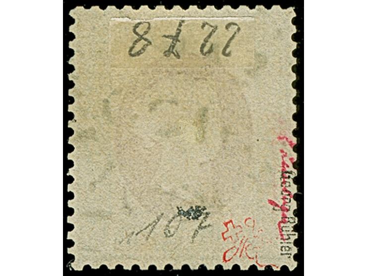 ¼ Sch. grün/karmin, der Fehldruck, farbfrisch und gut gezähnt, sauber mit Kreisbogenstempel "HELIGOLAND" entwertet, mit den ü