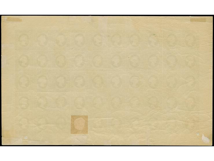 HAMBURGER: 1891/95, ½ Sch. dunkelgrün, ohne Präfung, ohne Zwickeldruck, geschnitten, Feld 47 mit ausgeschnittenem Medaillon, 