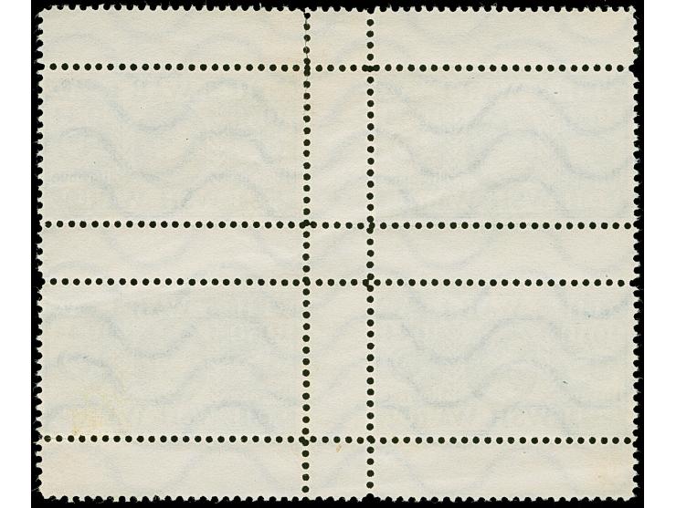 1944, Stalin ½ P. grün, 4er-Block mit Zwischenstegen, ohne Gummi, tadellos