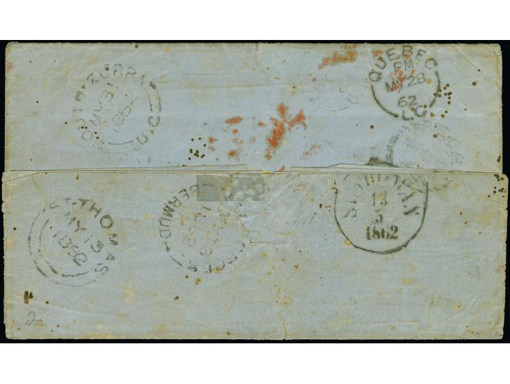 DWI: "PAID AT ST. THOMAS" (CC2), good strike on entire letter from St. Croix with adjacent Danish "CHRISTIANSTED 12 5 1862" t