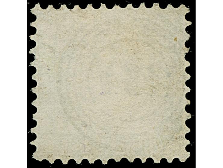 1 Kr. silbergrau, farbfrisch und bis auf einen etwas verkürzten Eckzahn einwandfrei gezähnt, sehr schön entwertet durch glask