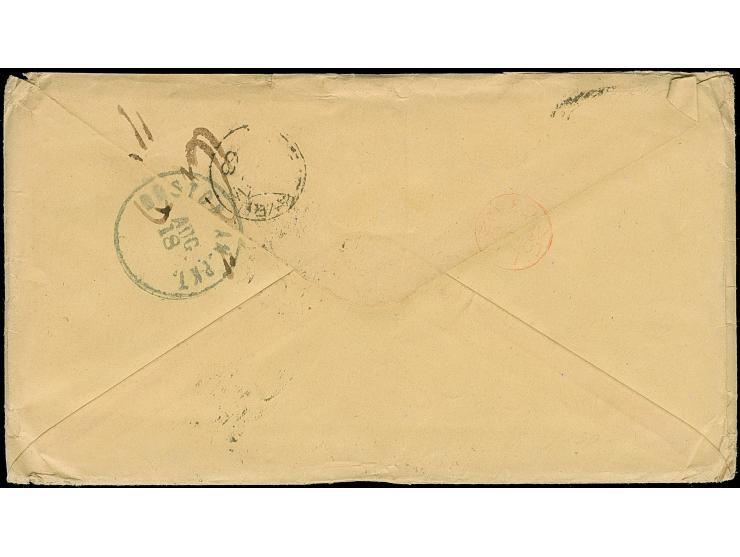 1863, letter from Buenos Aires to Boston, mailed with the branch packet “Mersey” to the “Magdalena” in Rio de Janeiro; on 11.