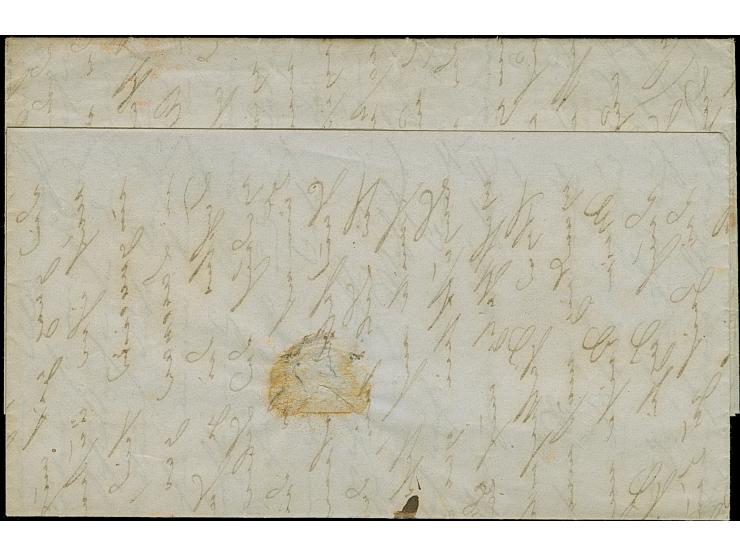 1856, barbezahlter markenloser Brief nach Tampico/Mexiko, mit Aufgabe-L2 “HERFORD”, vorderseitig rotem K1 "PAID", rotem “P.” 