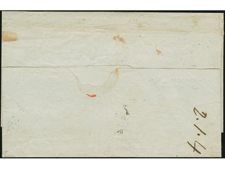 1811, “LISBON F” in blue on envelope cancelled upon arrival in Falmouth by the packet, rated “7/3” d., dated 6. March 1811 fr