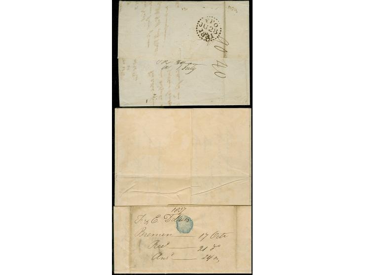 1831, "Oz at S6/D8 per Oz" on entire letter from Hamburg 'via Holland' to London, also letter from the same correspondence fr