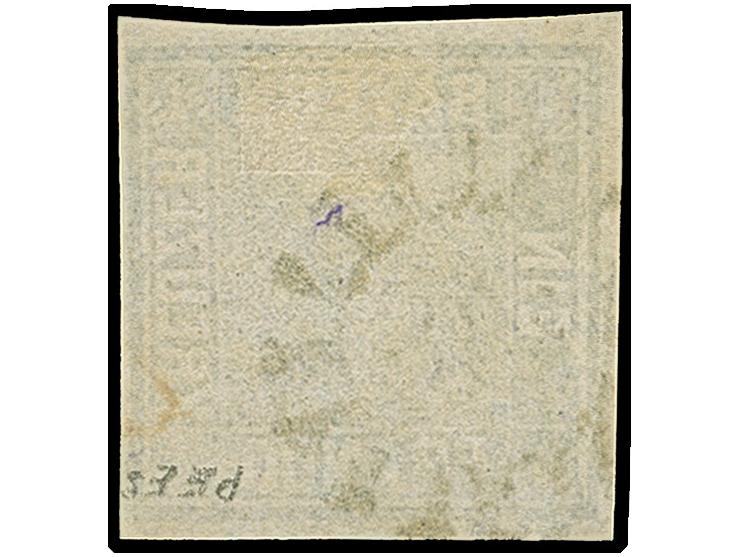 1 Kr. schwarz, Platte 2, Plattenfehler 'Ausbuchtung der Rahmenlinie bei E', farbfrisch und voll- bis breitrandig, sauber entw