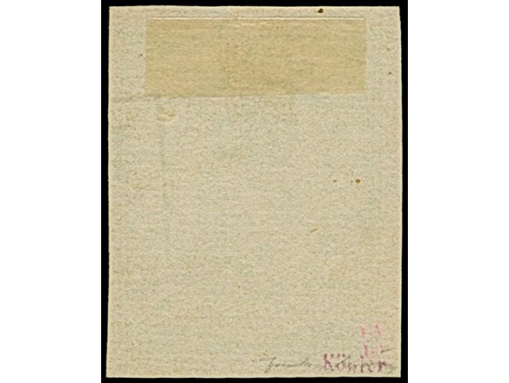 1861, ⅓ Sgr. moosgrün, farbfrisch und allseits breitrandig, leicht entwertet durch Ra. von Löningen. Tadellos. Fotoattest Ste