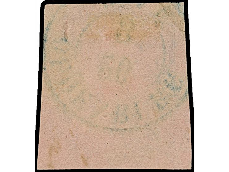 1859, 2 Sgr. auf mattrötlichkarmin, farbfrisch und allseits sehr breitrandig, sauber entwertet durch blauen DKr. "OLDENBURG 2